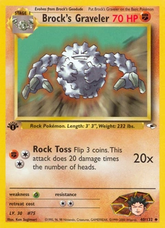 Brock's Graveler Pokémon card, number 40