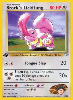 Brock's Lickitung Pokémon card, number 41