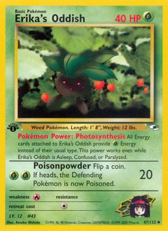 Erika's Oddish Pokémon card, number 47