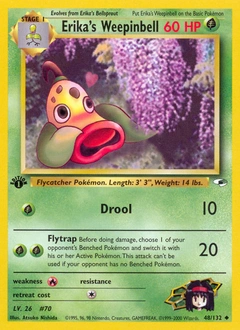 Erika's Weepinbell Pokémon card, number 48