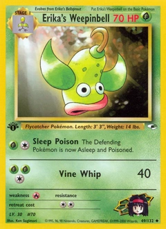 Erika's Weepinbell Pokémon card, number 49
