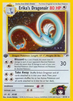 Erika's Dragonair Pokémon card, number 4