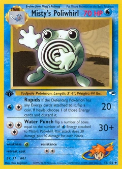 Misty's Poliwhirl Pokémon card, number 53