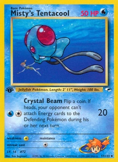 Misty's Tentacool Pokémon card, number 57
