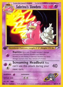 Sabrina's Slowbro Pokémon card, number 60