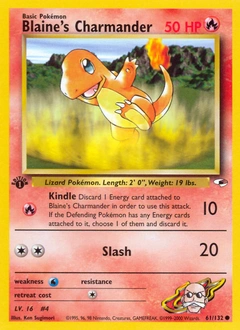 Blaine's Charmander Pokémon card, number 61