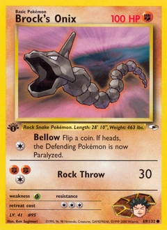 Brock's Onix Pokémon card, number 69
