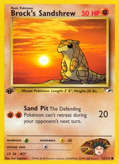 Brock's Sandshrew Pokémon card, number 72