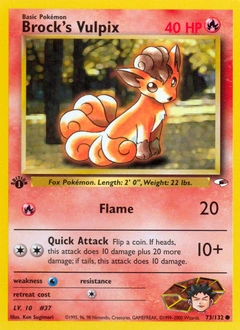 Brock's Vulpix Pokémon card, number 73