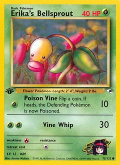 Erika's Bellsprout Pokémon card, number 75