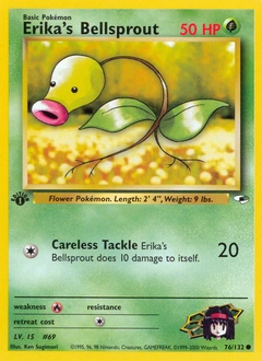 Erika's Bellsprout Pokémon card, number 76