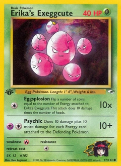 Erika's Exeggcute Pokémon card, number 77