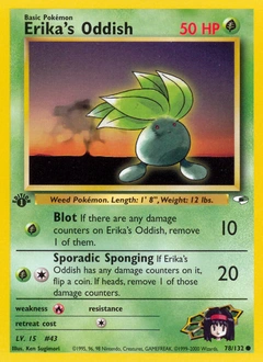 Erika's Oddish Pokémon card, number 78