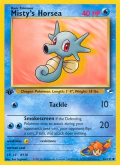 Misty's Horsea Pokémon card, number 86