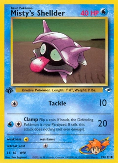 Misty's Shellder Pokémon card, number 89