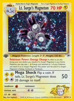 Lt. Surge's Magneton Pokémon card, number 8