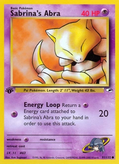 Sabrina's Abra Pokémon card, number 91