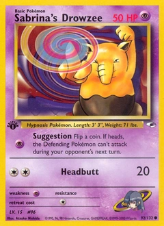 Sabrina's Drowzee Pokémon card, number 92
