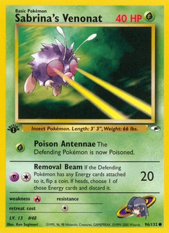 Sabrina's Venonat Pokémon card, number 96