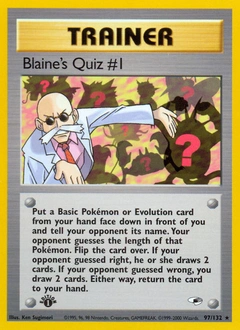 Blaine's Quiz #1 Pokémon card, number 97