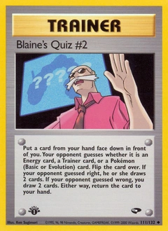 Blaine's Quiz #2 Pokémon card, number 111