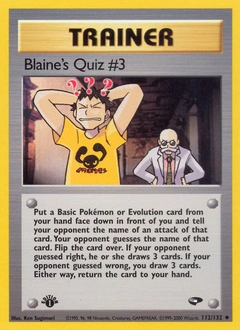 Blaine's Quiz #3 Pokémon card, number 112