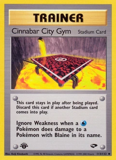 Cinnabar City Gym Pokémon card, number 113