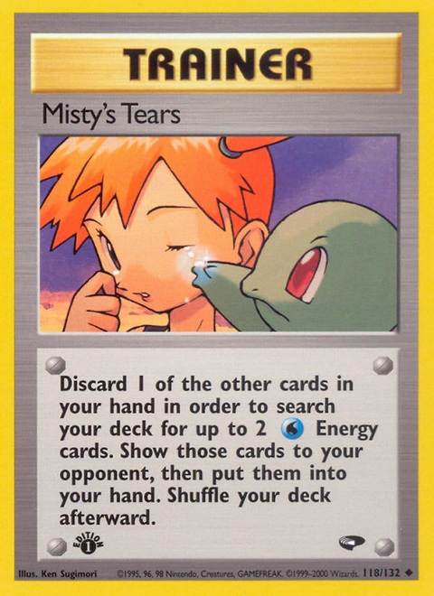 Misty's Tears Pokémon card from Gym Challenge, number 118 (1st Edition print)