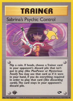 Sabrina's Psychic Control Pokémon card, number 121