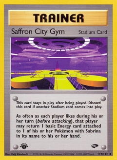 Saffron City Gym Pokémon card, number 122