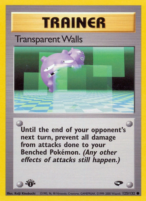 Transparent Walls Pokémon card from Gym Challenge, number 125 (1st Edition print)