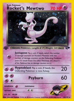 Rocket's Mewtwo Pokémon card, number 14