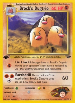 Brock's Dugtrio Pokémon card, number 22