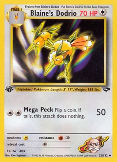 Blaine's Dodrio Pokémon card, number 32