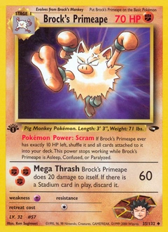 Brock's Primeape Pokémon card, number 35