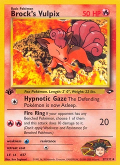 Brock's Vulpix Pokémon card, number 37