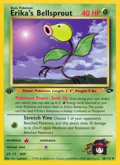 Erika's Bellsprout Pokémon card, number 38