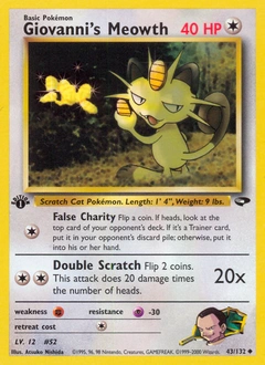 Giovanni's Meowth Pokémon card, number 43
