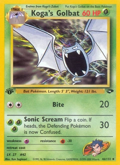 Koga's Golbat Pokémon card, number 46