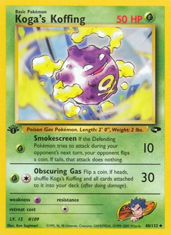 Koga's Koffing Pokémon card, number 48