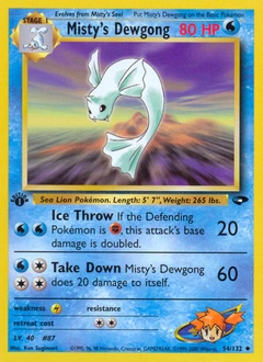 Misty's Dewgong Pokémon card, number 54