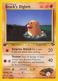 Brock's Diglett Pokémon card, number 67