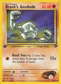 Brock's Geodude Pokémon card, number 68