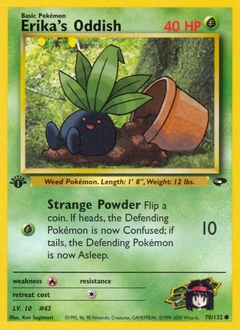 Erika's Oddish Pokémon card, number 70