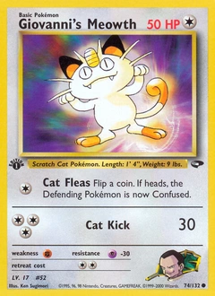 Giovanni's Meowth Pokémon card, number 74