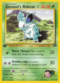 Giovanni's Nidoran ♀ Pokémon card, number 75