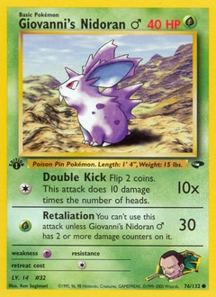 Giovanni's Nidoran ♂ Pokémon card, number 76
