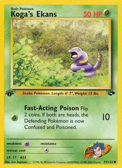 Koga's Ekans Pokémon card, number 77