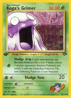 Koga's Grimer Pokémon card, number 78