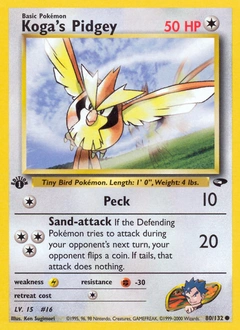Koga's Pidgey Pokémon card, number 80